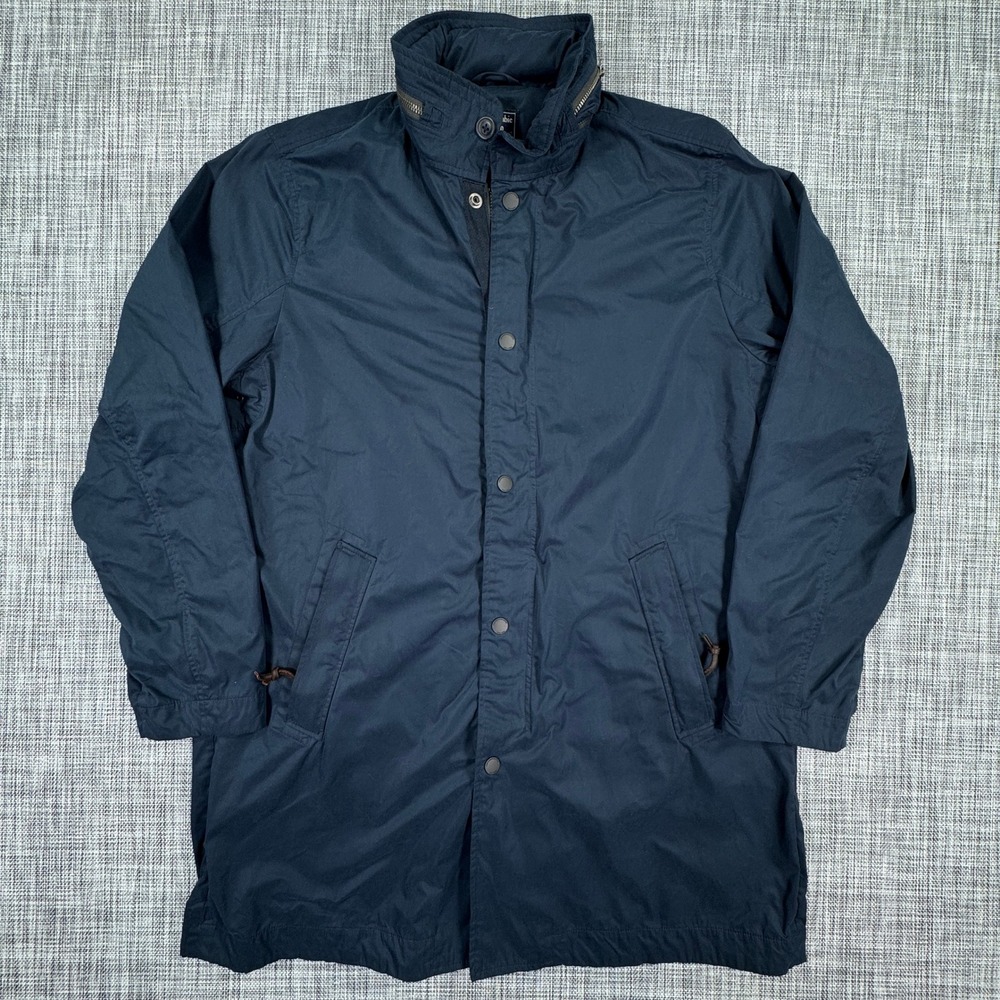 Abercrombie & Fitch Men's Stowaway Hood Rain Jacket Navy XL Full Zip Lightweight